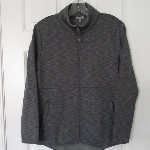 T by Talbots Womens L/S Full Zip Gray Stretch Fleece Lined Active Top NWOT - Lp - Picture 1 of 2